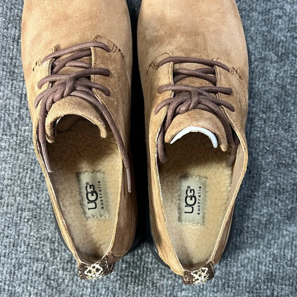 UGG Australia Bowmore Chestnut Suede Lace Up‎ Oxford Shoes 1006692 Mens 8